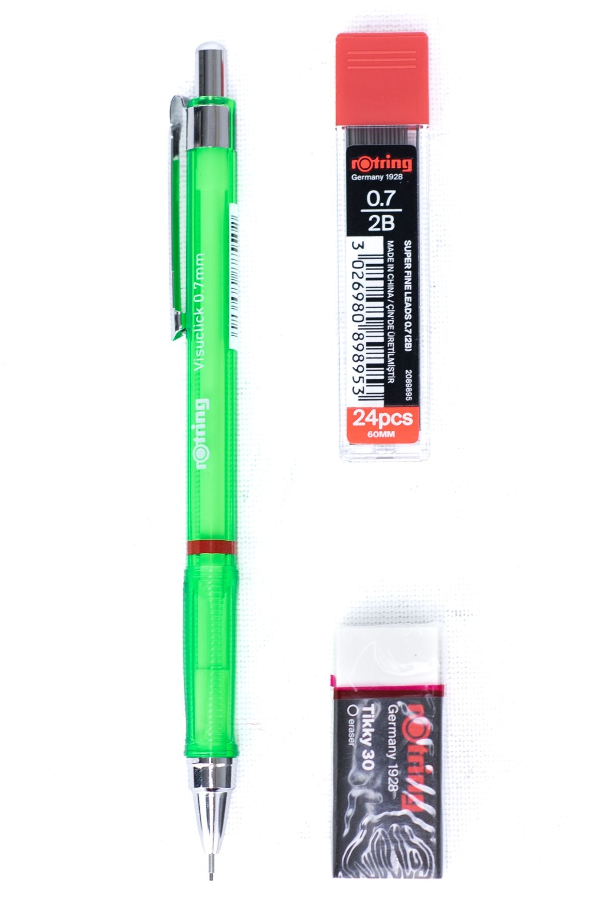 Oppland Kırtasiye Rotring Visuclik 2B Uçlu Kalem Orijinal Silgi Hediyeli 0.7 mm Dayanıklı Set